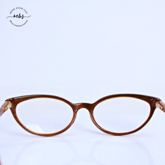 Chanel Cat Eye Vintage Eyeglasses Frame Black Brown Gold 50-17-140 - Picture 9 of 13